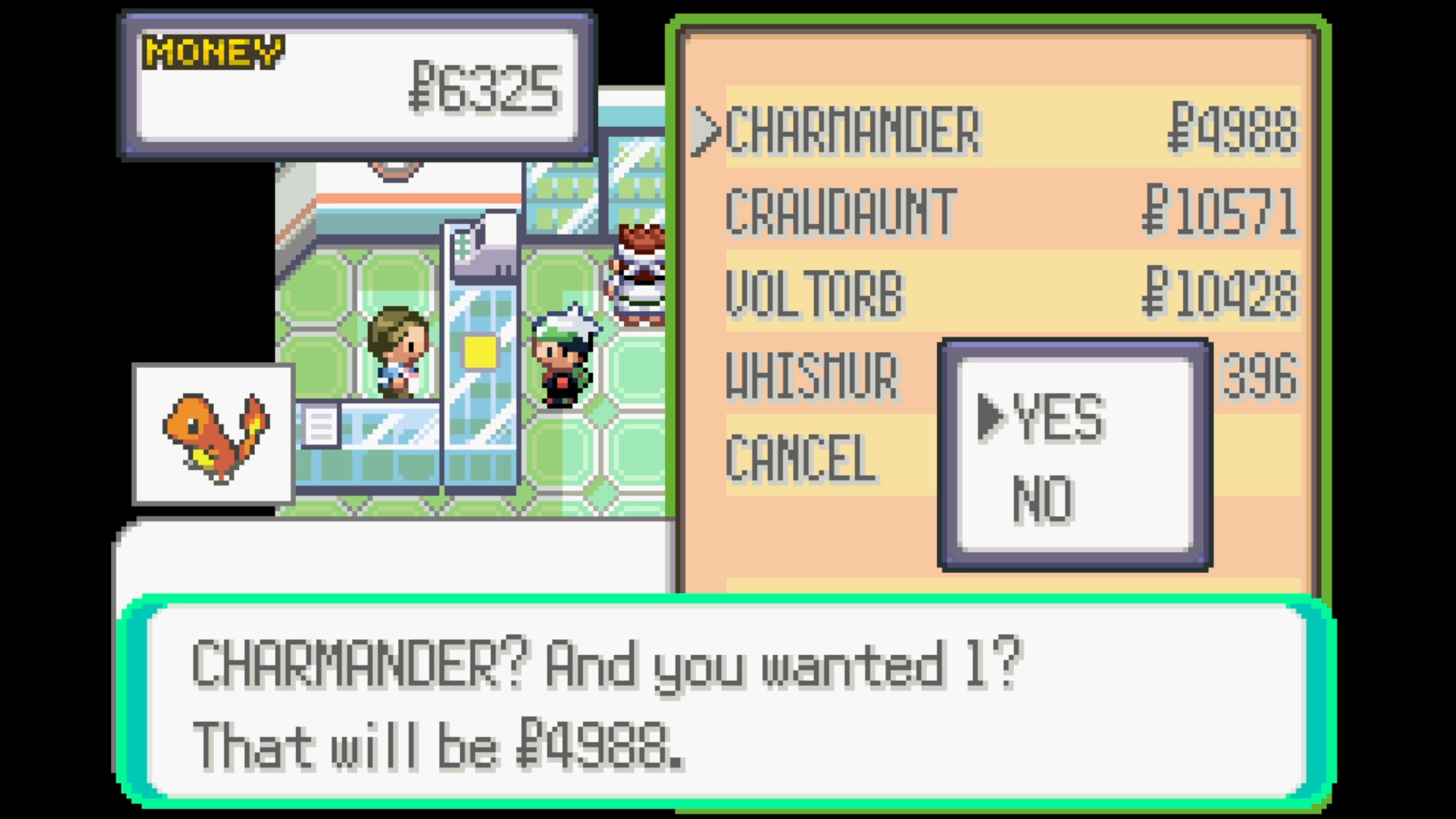 Pokémon Emerald Buy Mod Shop Interface